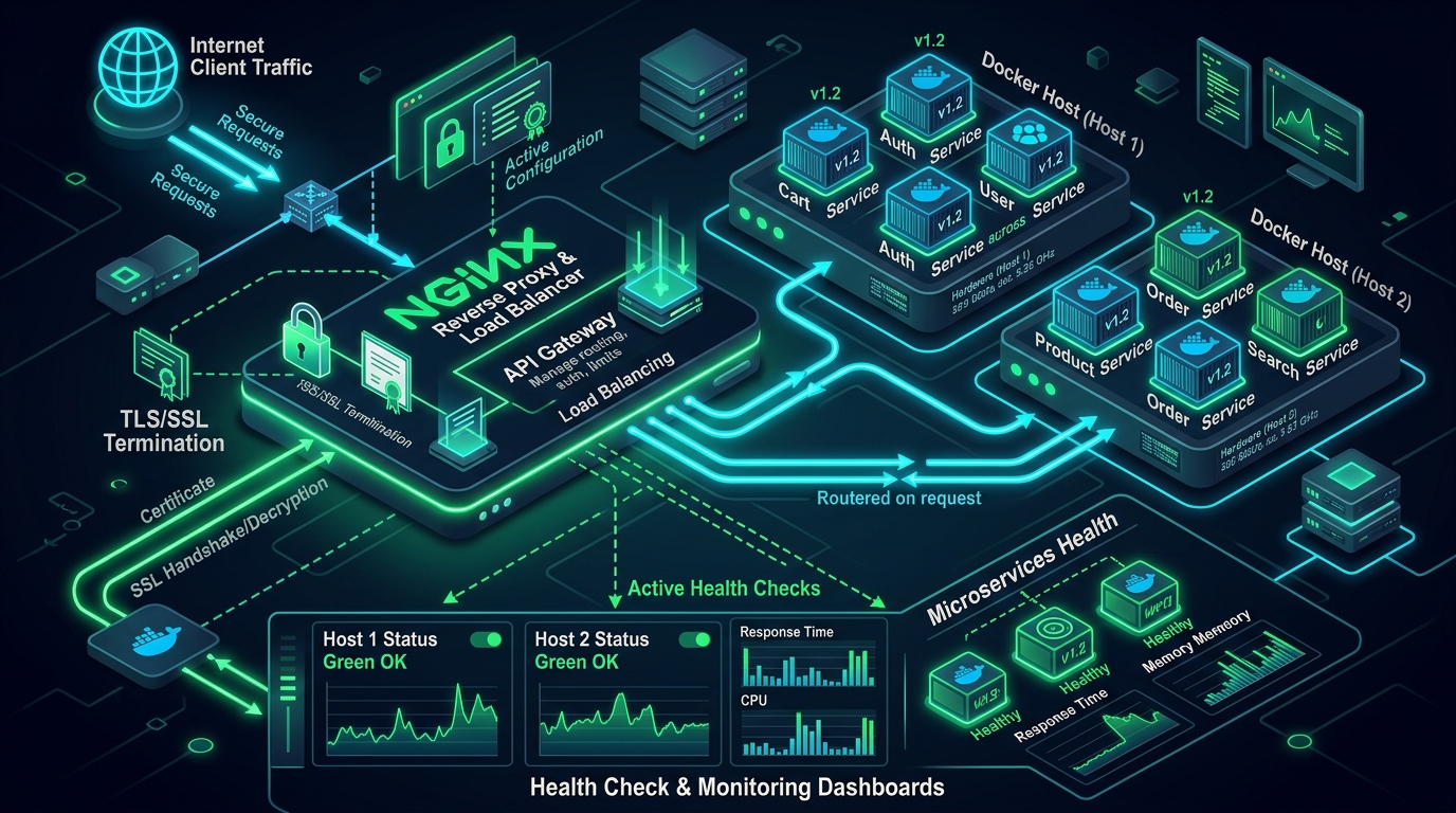 Nginx Reverse Proxy & Multi-Service Stack